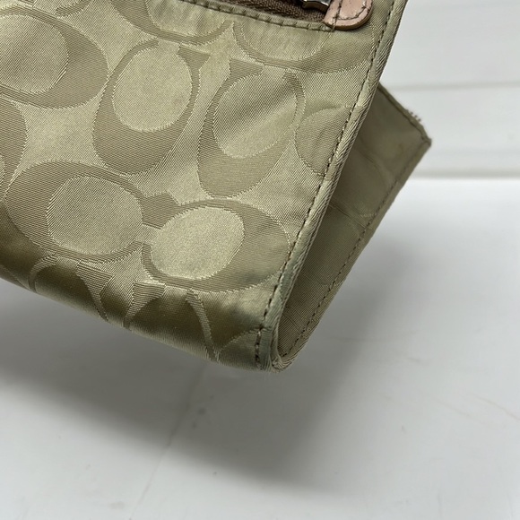 Coach Large Tan Satin Zip Wristlet Wallet - Picture 9 of 9